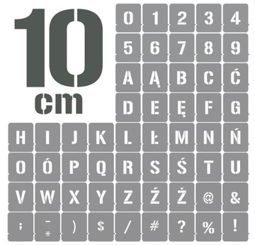Szablony zestaw LITERY i CYFRY 10cm /malarskie/