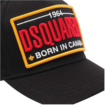 DSQUARED2 włoska czapka z daszkiem bejsbolówka BLACK