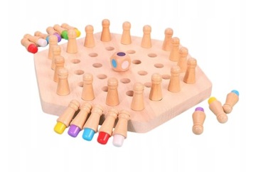 Drewniane szachy pamięciowe Montessori do