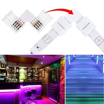 РАЗЪЕМ 4-КОНТАКТНЫЙ УГЛОВОЙ РАЗЪЕМ ДЛЯ СВЕТОДИОДНОЙ ЛЕНТЫ RGB 10 ММ Г-ФОРМА