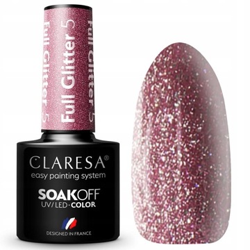 Claresa Lakier Hybrydowy brokat FULL GLITTER 5