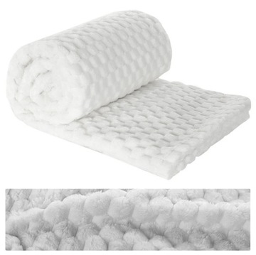Koc z Mikrofibry 130x160 Tłoczony Jodełka - Ciepły i Stylowy Pled do Domu
