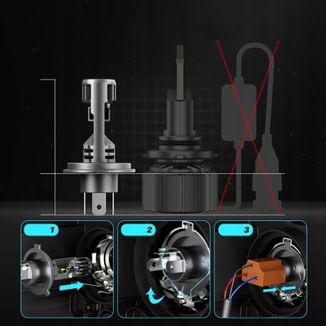 СВЕТОДИОДНЫЕ ЛАМПЫ H4 QERK НА 1-1 БОЛЬШЕ СВЕТА МОЖНО МОДИФИКАЦИЯ ИДЕАЛЬНО ПОДХОДИТ