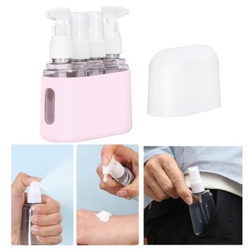 4x Butelka podróżna ze sprayem 50 ml Butelka z rozpylaczem do perfum Szczelny balsam z pompką Różowy