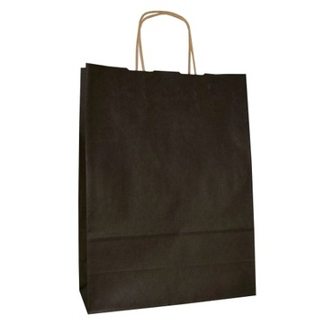 torby papierowe CZARNE a4 24x10x32 cm torebki x50