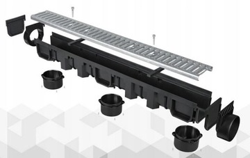 Комплект линейного водоотвода, канал 5м, Пластик, ЦИНК Н55 + аксессуары