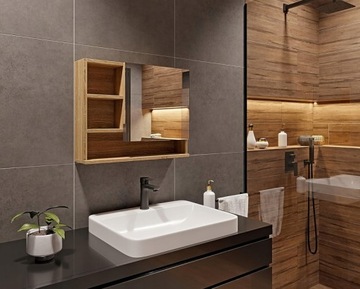 Шкаф для ванной комнаты с зеркалом, полками и светодиодной подсветкой Better Home