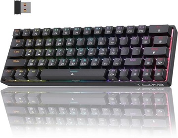 Klawiatura Mechaniczna TMKB T63, Gamingowa, Red Switch, podświetlenie RGB