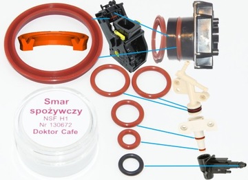 Nowy typ uszczelki specjalna wargowa + smar Saeco Philips Xsmall Syntia SUP