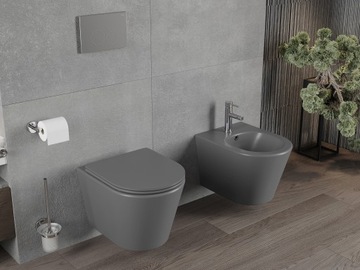 СИДЕНЬЕ ДЛЯ УНИТАЗА MEXEN RICO БЕЗОБОДКИ, МАТОВЫЙ СЕРЫЙ