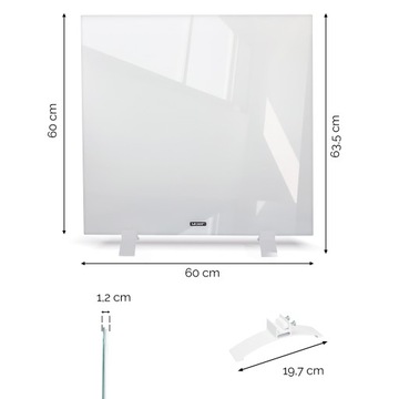 Szklany Grzejnik na podczerwień Yoer 400W Elektryczny Promiennik Łazienkowy