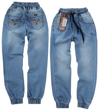 SPODNIE JEANSY JOGGERY LUŹNE niebieskie 9/10 J193i