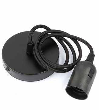 Lampa wisząca loftowa zawieś do żarówek E27 czarna oprawa