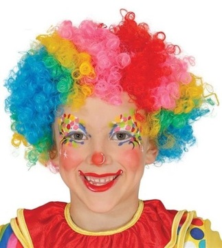 PERUKA KOLOROWE AFRO MAŁY KLAUN DZIECIĘCA