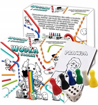 GRA PLANSZOWA IMPREZOWA ALKOHOLOWA WÓDKA I SŁOMKI