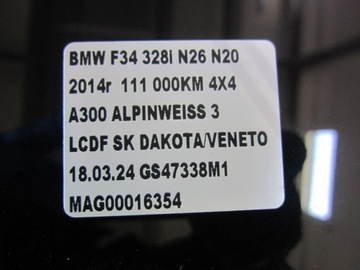 BMW 3 F34 GT STŘECHA PANORAMATICKÝ PANORÁMA POSUVNÝ STŘEŠNÍ OKNO 54107365124