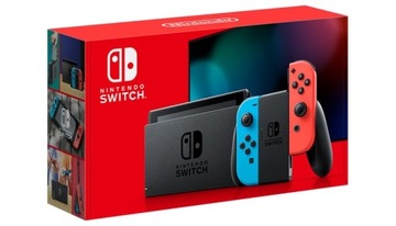 Konsola Nintendo Switch Neon Red & Blue - zestaw - Joy con - grip