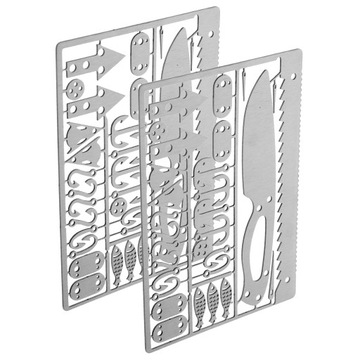 КАРТА ВЫЖИВАНИЯ С МУЛЬТИ ИНСТРУМЕНТОМ 2 ШТ. НЕРЖАВЕЮЩАЯ СТАЛЬ