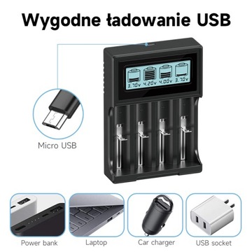 Akumulator 18650 3,7 V 18650 3200 mAh Li-ion + zestaw ładujący