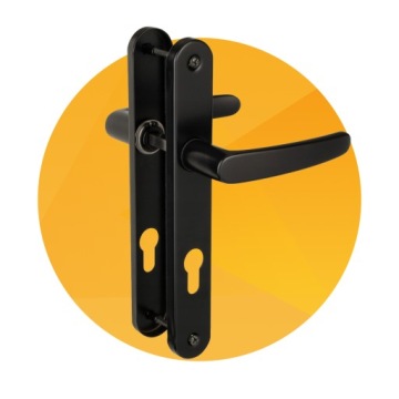 КОМПЛЕКТ ВОРОТ, ЗАМОК, РУЧКА, ВСТАВКА, ЧЕРНЫЙ 90ММ GAMAR