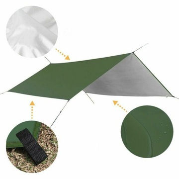 NEO PLANDEKA BIWAKOWA TARP TURYSTYCZNY WODOODPORNY 300x300 cm 210T ANTY-UV