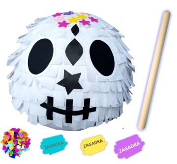 PINIATA CZASZKA DUŻA PINATA NA URODZINY + GRATISY