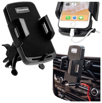 UCHWYT NA TELEFON DO SAMOCHODU KRATKĘ Z UCHWYT NA KABEL STABILNY SOLIDNY