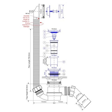Сифон для ванны McAlpine черный клик-клак