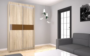 Szafa przesuwna T lustro/lacobel szer.120cm Sonoma