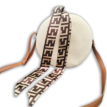 Torebka na RAMIĘ A4 PLECIONA BOHO KOSZYK + BRELOK