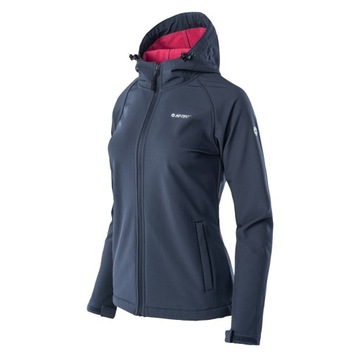 KURTKA PRZEJŚCIOWA DAMSKA PRZECIWDESZCZOWA SOFTSHELL HI-TEC NETI KAPTUR S