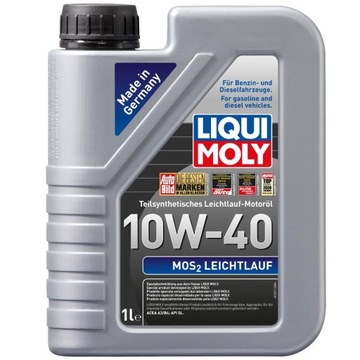 OLEJ LIQUI MOLY MoS2 LEICHTLAUF 10W40 1L NIEMIECKI