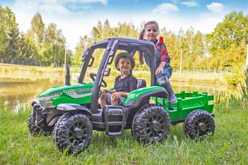 АККУМУЛЯТОРНЫЙ ТРАКТОР ДЛЯ ДЕТЕЙ 24В ​​400ВТ + ПУЛЬТ ДИСТАНЦИОННОГО УПРАВЛЕНИЯ НА КОЛЕСАХ EVA