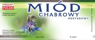 Etykiety na miód chabrowy (100szt) - wzór E1047