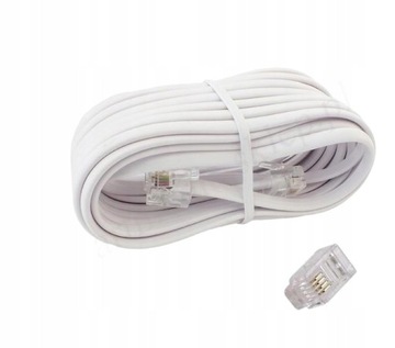 kabel telefoniczny RJ11 6P4C - 4 żyły - 5.0 m WH
