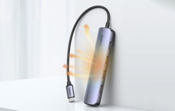 UGREEN Переходник-концентратор Splitter USB-C To 4x USB 3.0 5Gbps HDMI 4K 30Hz 20cm