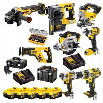 DEWALT ZESTAW NARZĘDZI COMBO 8 elem 18V 5x5.0Ah
