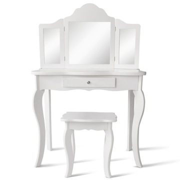 Toaletka Biurko Costway 70 x 35 x 105 cm biały DZIECI MŁODZIEŻ DOROŚLI