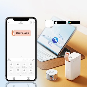 УСТРОЙСТВО ДЛЯ НАНЕСЕНИЯ ЭТИКЕТОК BLUETOOTH МИНИ-ПРИНТЕР ЭТИКЕТОК D101