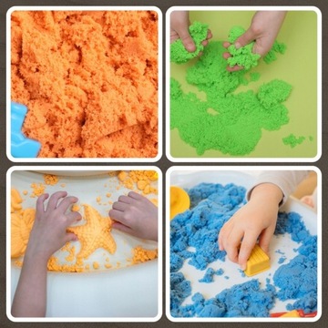 НАБОР КИНЕТИЧЕСКОГО ПЕСКА XL ФОРМЫ ДЛЯ БАССЕЙНА ПЕСОЧНИЦЫ ЦВЕТНОЙ ПЛАСТИК