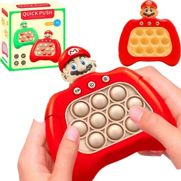 KONSOLA POP IT SUPER MARIO GRA ELEKTRONICZNA ANTYSTRESOWA 30 POZIOMÓW PUSH