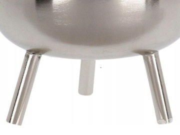 МЕТАЛЛИЧЕСКИЙ ЦВЕТОЧНЫЙ ВАЗОН КРЫШКА НА НОЖКАХ ДЛЯ РАСТЕНИЙ ЦВЕТЫ СЕРЕБРЯНЫЙ 25Х21 СМ