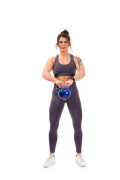 Damski komplet UniquYou Dark Grey M treningowy zestaw top legginsy HIT