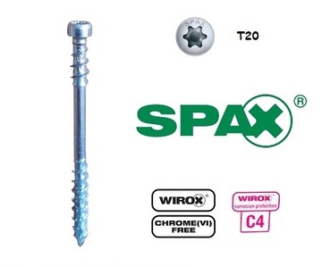 SPAX Саморез для террасы 4,5х60 WIROX 1000 шт + дрель