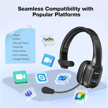 НАУШНИКИ BLUETOOTH НАУШНОЙ МИКРОФОН TECKNET TK-HS001