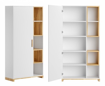 Pojemna szafa do pokoju dębowa biała 200x100x40