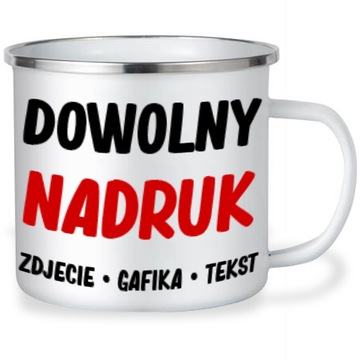 METALOWY KUBEK Z NADRUKIEM WŁASNYM ZDJĘCIEM, GRAFIKĄ, NAPISAEM - NA PREZENT