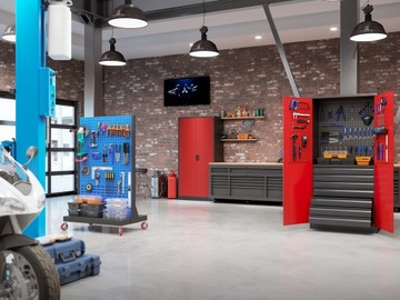 Шкаф для инструментов мастерской для гаража JAN NOWAK BRUNO: синий