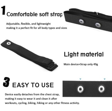 Ремешок с датчиком пульсометра для GARMIN POLAR WAHOO Magene Coospo