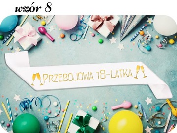 SZARFA NA OSIEMNASTKĘ 18 30 40 URODZINY MIX wzory GADŻET DLA SOLENIZANTA